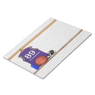 Bloc-notes personnalisé Purp Basketball Jersey 11x