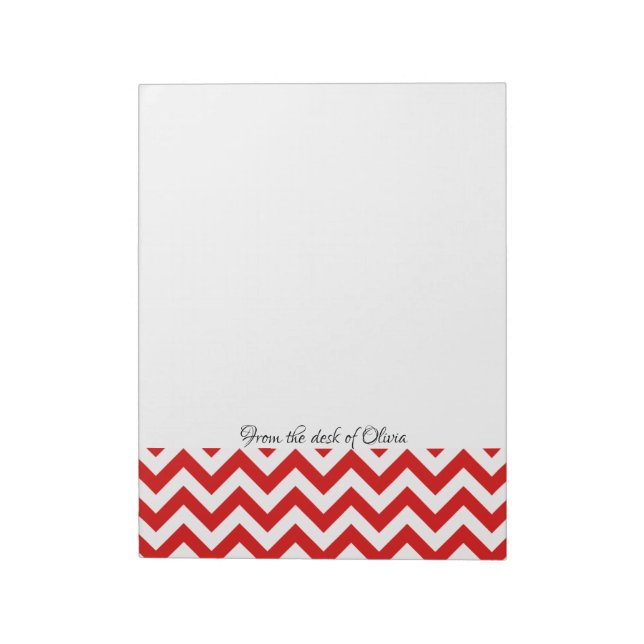 Bloc-notes personnalisé Red Chevron (Tourné)