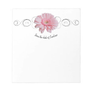 Bloc-notes personnalisé rose Gerber Daisy