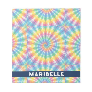 Bloc-notes personnalisé tie dye arc-en-ciel psyché