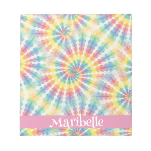 Bloc-notes personnalisé tie dye arc-en-ciel psyché