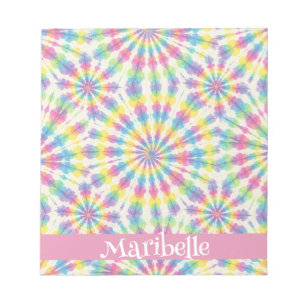 Bloc-notes personnalisé tie dye arc-en-ciel psyché