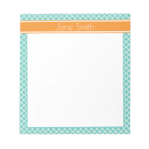 Bloc-notes personnalisé turquoise