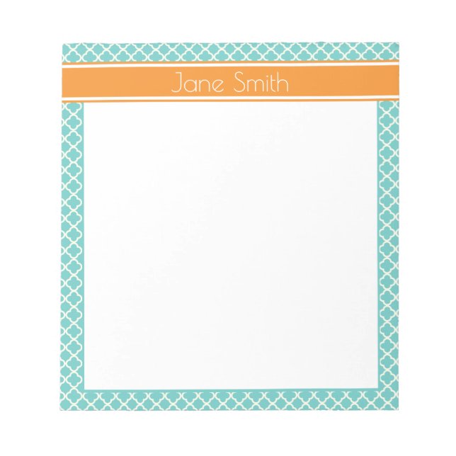 Bloc-notes personnalisé turquoise (Devant)