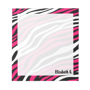 Bloc-notes personnalisé Zebra Print Fuchsia