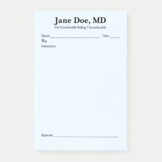 Bloc-notes Post-It 4" x 6" Bleu pour prescription 