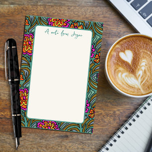 Bloc-notes Post-It grande bordure d'art floral