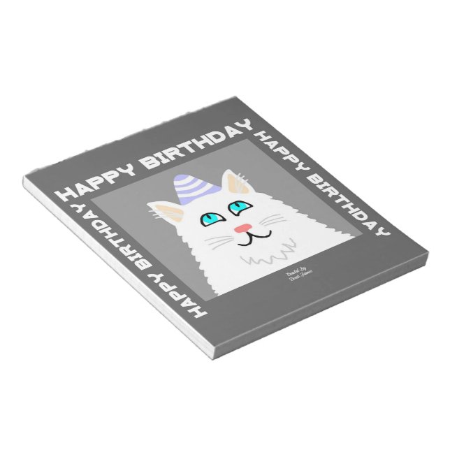 Bloc-notes pour chats blancs Fluffy (Incliné)