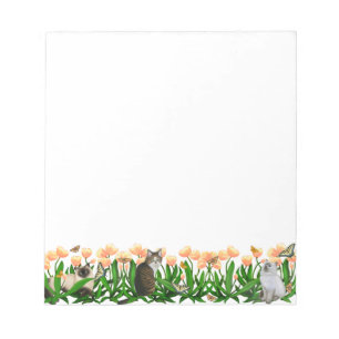 Bloc-notes pour chats du jardin de printemps