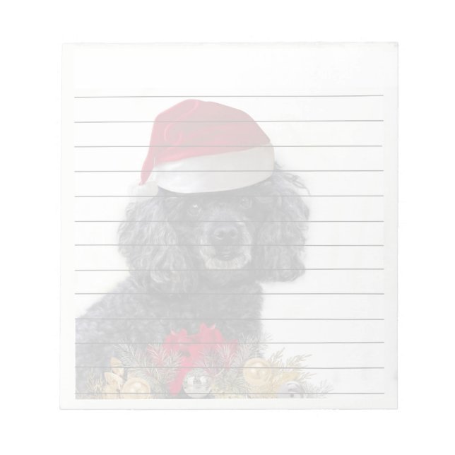 Bloc-notes pour chien de caniche de Noël (Devant)
