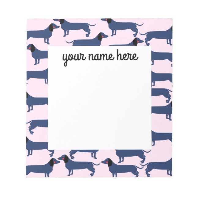 Bloc-notes pour chien Wiener personnalisé (Devant)