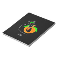 Bloc-notes pour Citrouille de chat noir (14 cm x 1