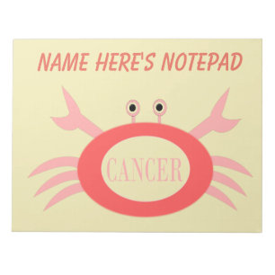 Bloc-notes pour crabe étoile cancéreuse