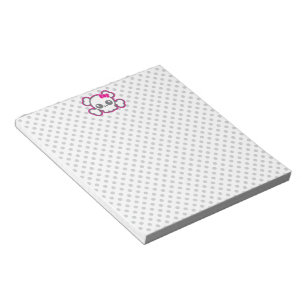 Bloc-notes pour crâne rose Kawaii