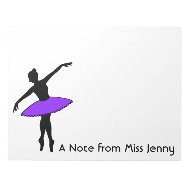 Bloc-notes pour danseuse de ballet Ballerina perso (Devant)