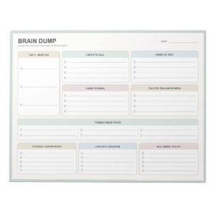 Bloc-notes pour déversement de cerveau