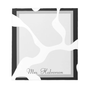 Bloc-notes pour enseignant noir et blanc