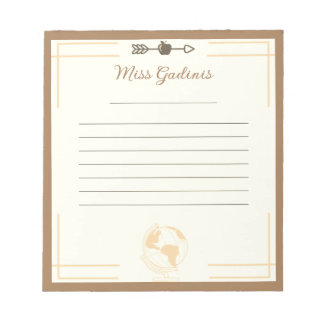 Bloc-notes pour enseignants Gold Globe