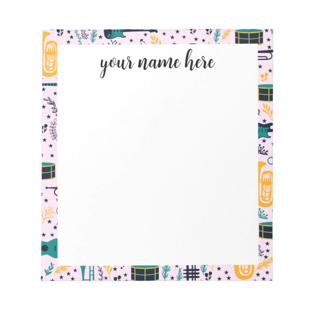 Bloc-notes pour instruments de musique personnalis (Devant)