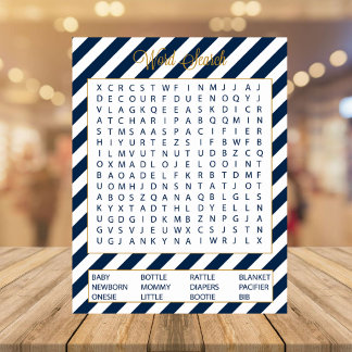 Bloc-notes pour les jeux de Baby shower de recherc