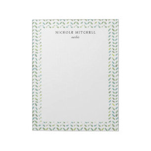 Bloc-notes pour Motif d'aquarelle bleu et vert