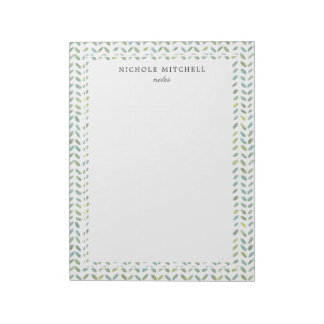 Bloc-notes pour Motif d'aquarelle bleu et vert
