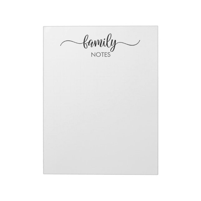 Bloc-notes pour notes de famille (Tourné)