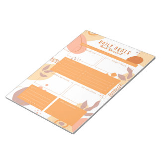 Bloc-notes pour objectifs quotidiens orange-beige
