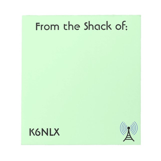 Bloc-notes pour signal radio amateur vert (Devant)