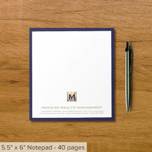 Bloc-notes professionnel classique avec monogramme