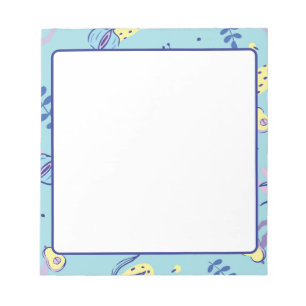 Bloc-notes quotidien à motif floral aqua
