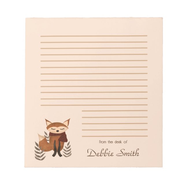 Bloc-notes Renard Hivernal Mignon (Devant)