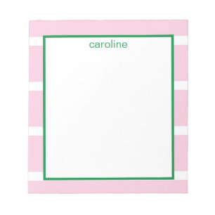 Bloc-notes rose clair large bande