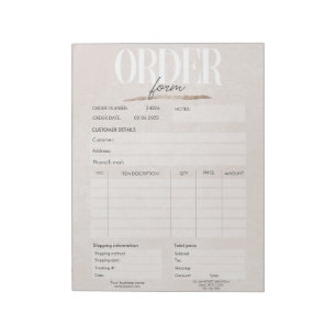 Bloc-notes rose Gold Rose Business Order Form