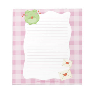 Bloc-notes rose grenouille mignonne pour la Saint-