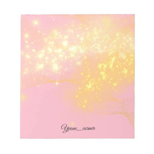 Bloc-notes rose pâle et or dans un style chic vint