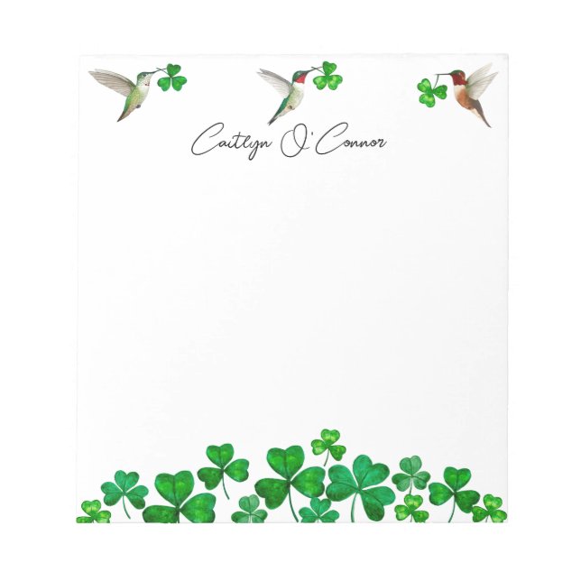 Bloc-notes Shamrock et colibris (Devant)