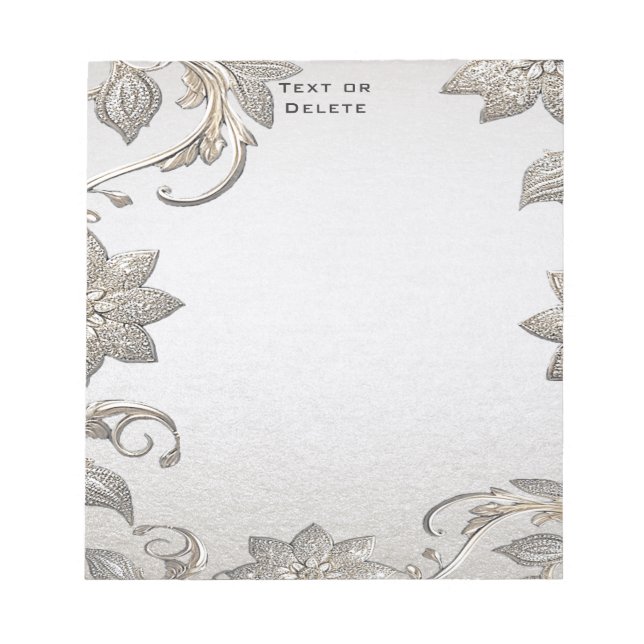 Bloc-notes Silver Gold Floral (Devant)