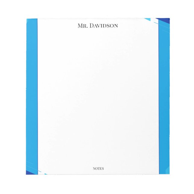 Bloc-notes simple cadre bleu (Devant)