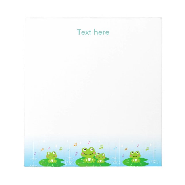 Bloc-notes simple de grenouilles heureuses (Devant)