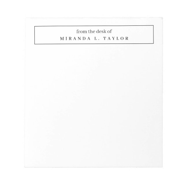 Bloc-notes simple et élégant avec mention 'De la p (Devant)