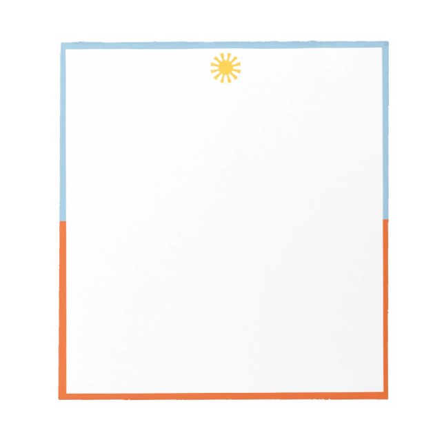 Bloc-notes Soleil levant bleu orange (Devant)