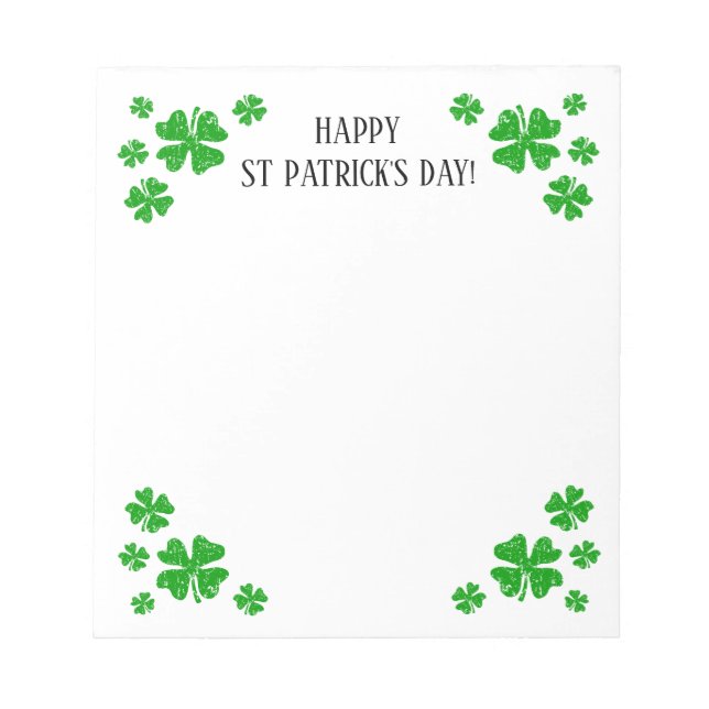 Bloc-notes St Patrick's Day avec clapet vert (Devant)