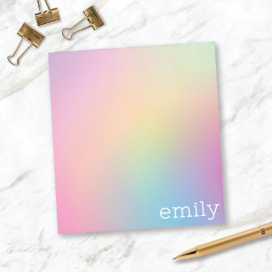 Bloc-notes Sweet Pastel Ombré Personnalisé avec no