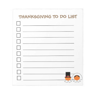 Bloc-notes "Thanksgiving To Do List"
