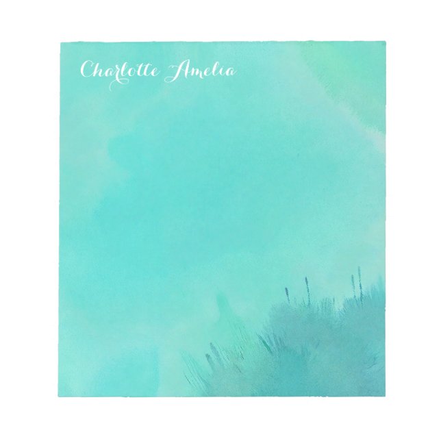 Bloc-notes Turquoise Watercolor (Devant)
