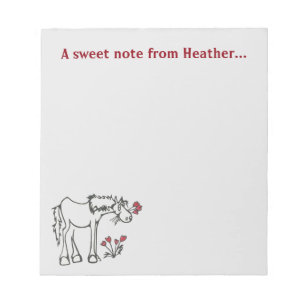 Bloc-notes Valentine Horse personnalisé