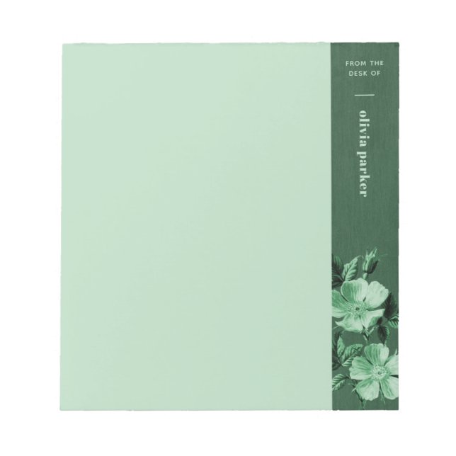 Bloc-notes végétal monochromatique vert (Devant)