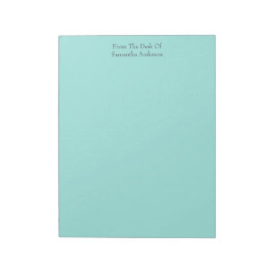 Bloc-notes vert sarcelle personnalisé