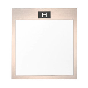 Bloc-notes Vintage pour Rose Monogramme Or Chic